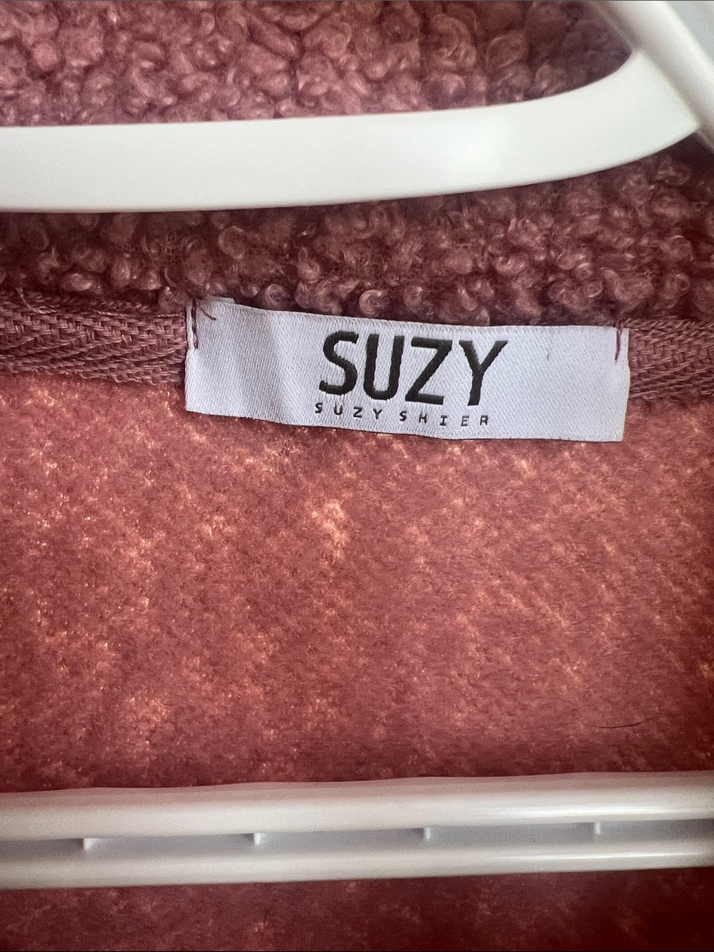 Suzy Shier Pink Sherpa style Quarter Zip Pullover size small - Picture 3 of 5